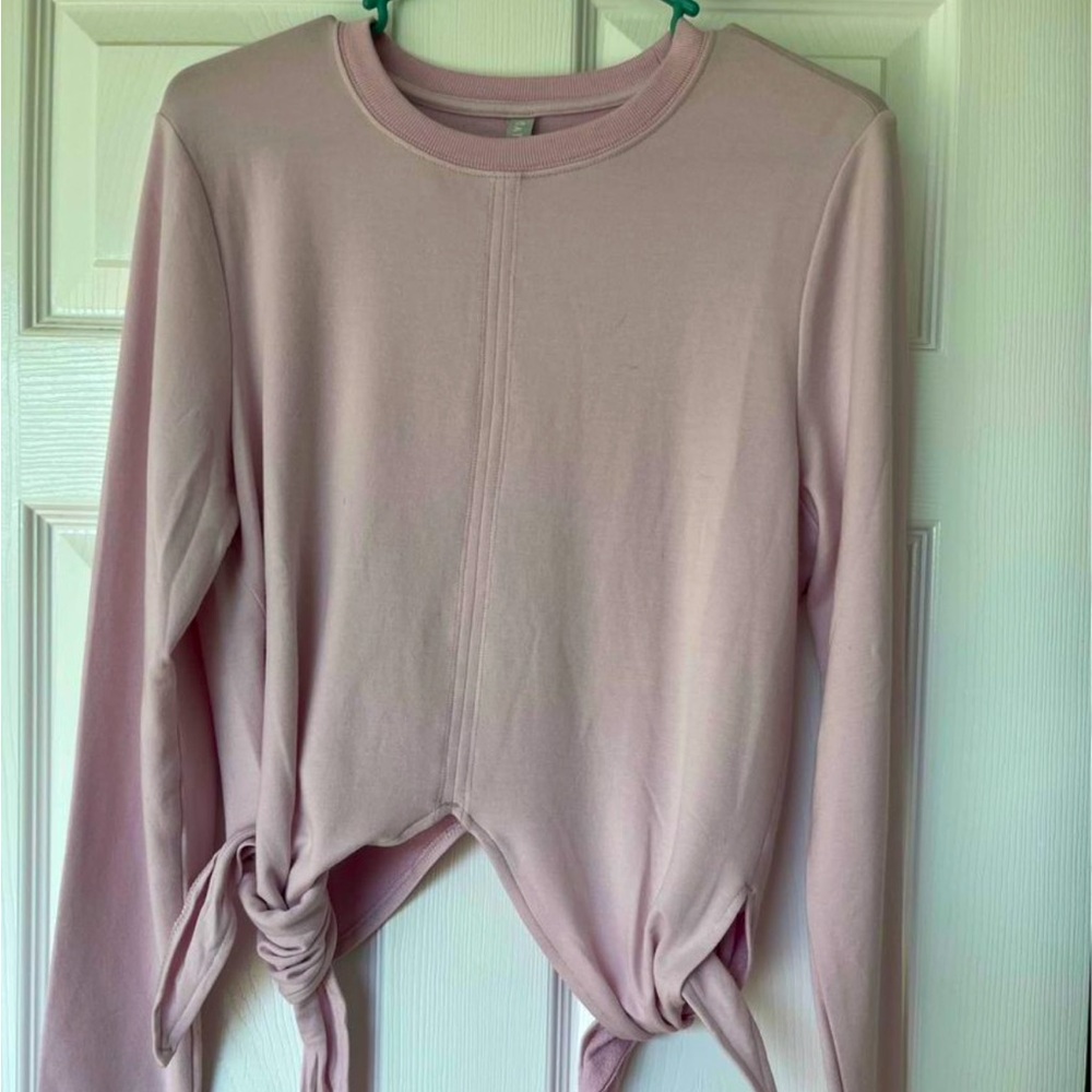 Athleta- Samsara Side-Tie Crop Sweatshirt Pink Med